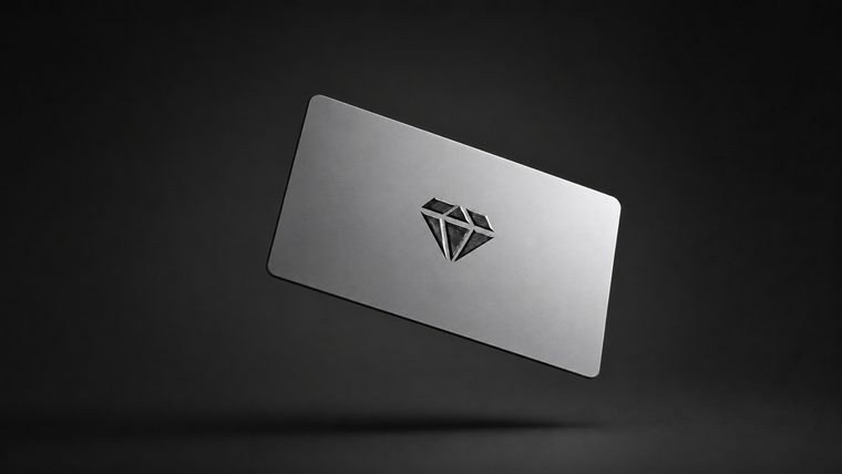 La carte NFC KeepOne en métal, gravée du logo diamant